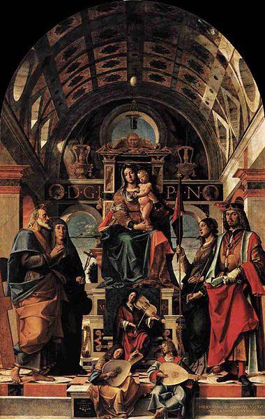 Bartolomeo Montagna Madonna and Child Enthroned with Saints oil painting image